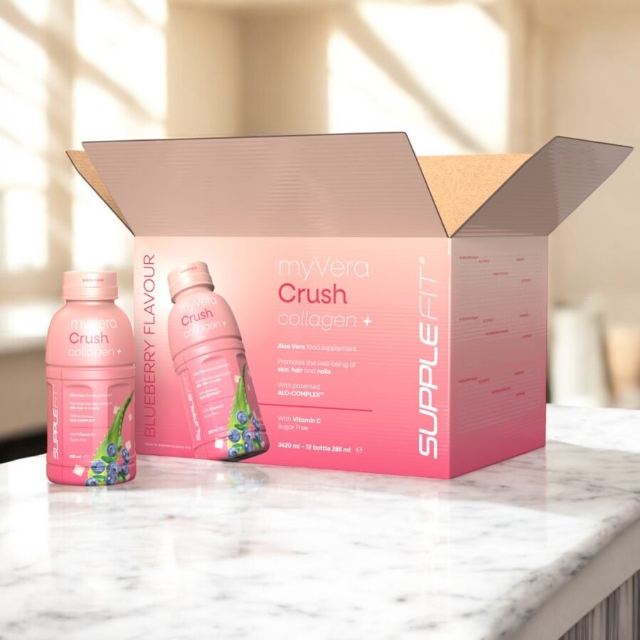 MYVERA CRUSH Collagen + | Complément alimentaire en bouteille unidose de 285 ml