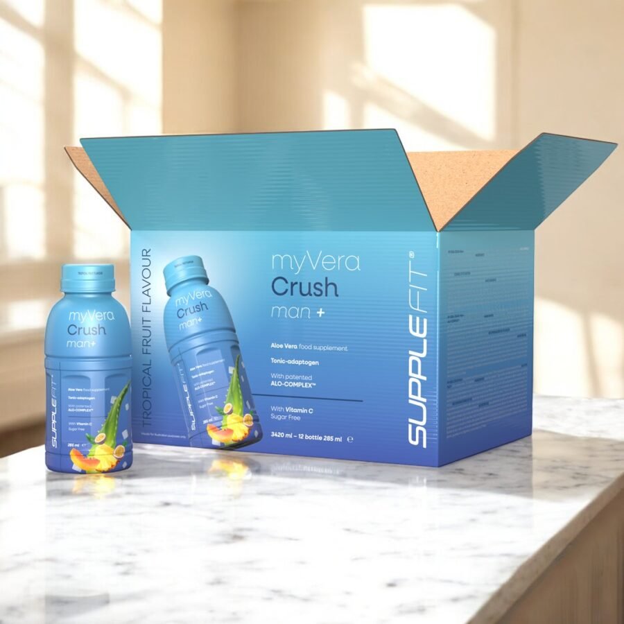 MYVERA CRUSH Man + | Complément alimentaire en bouteille unidose de 285 ml