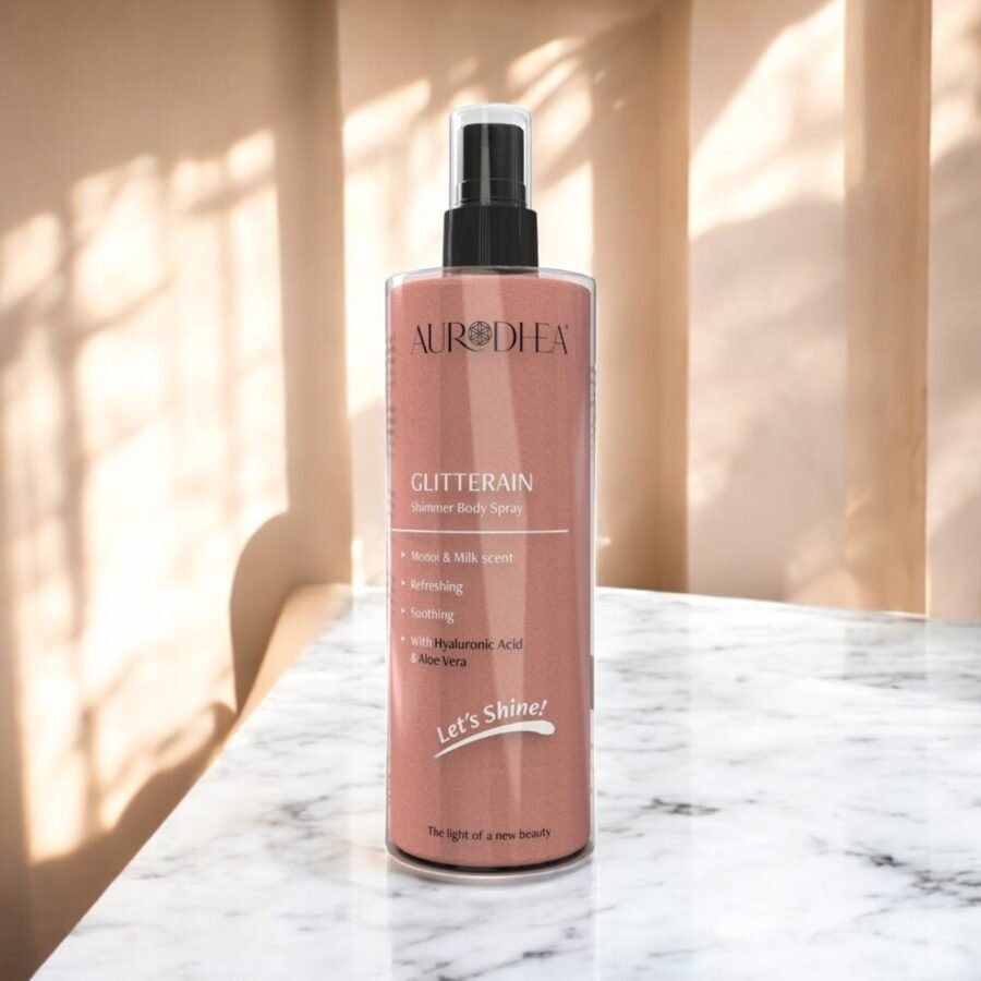 GLITTERAIN - Golden Shimmer Body Spray (Parfum de monoï et de lait)