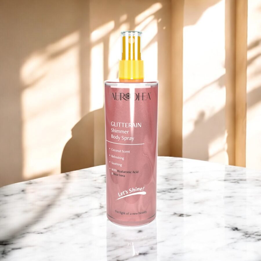 GLITTERAIN - Pink Shimmer Body Spray (parfum de noix de coco)